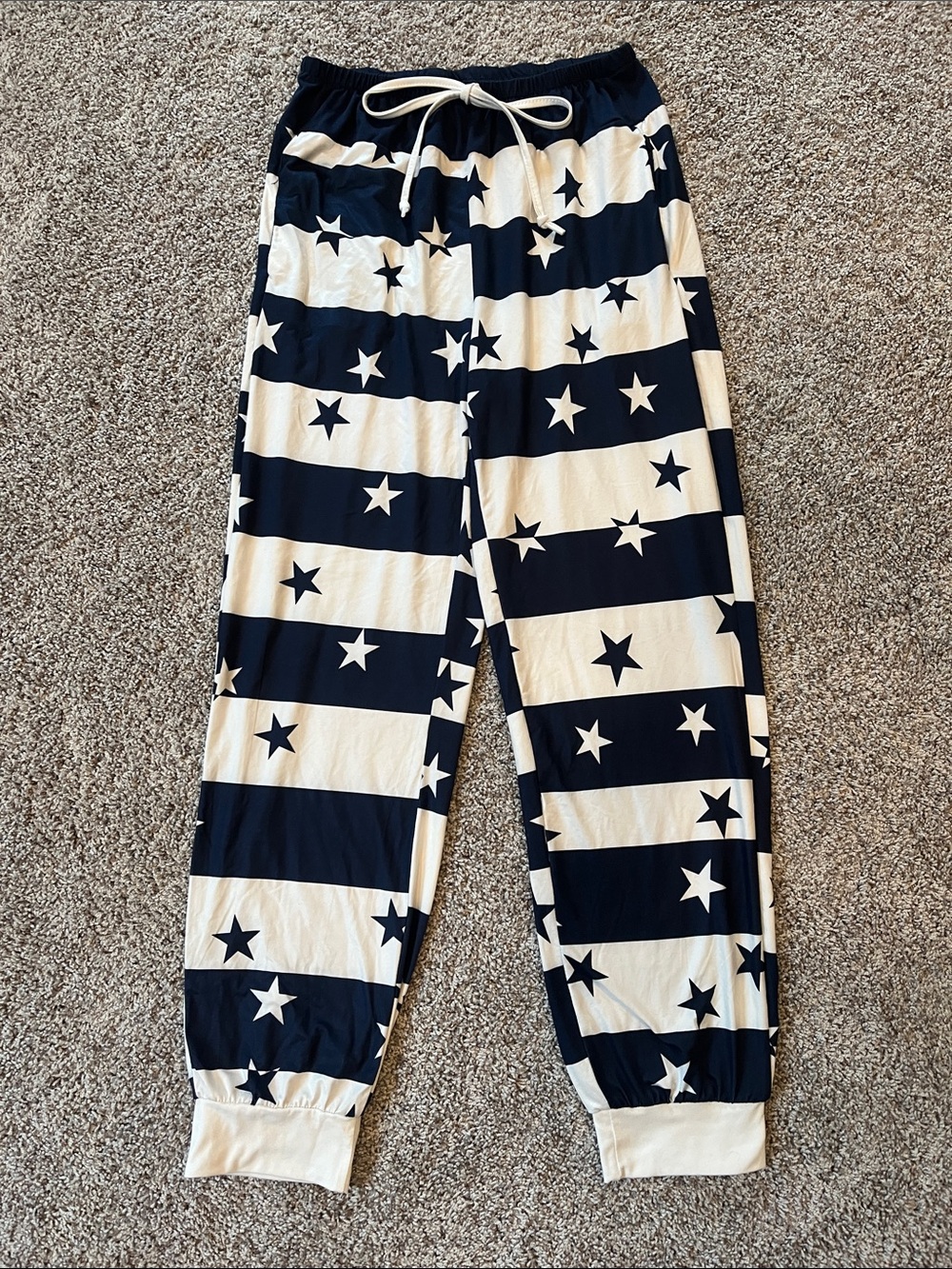 Navy and White Star Stripe Lounge Pants
